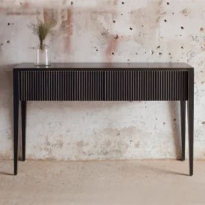 Black wooden console table