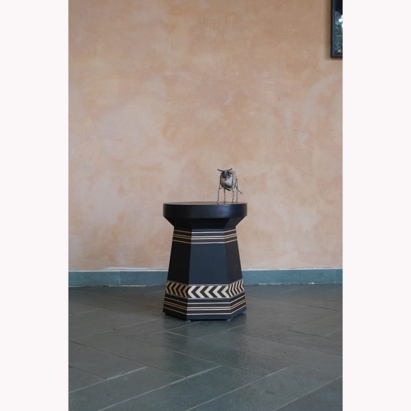 Chalk Black Wooden Stool II