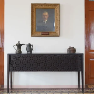 Floral Inlay Console Table